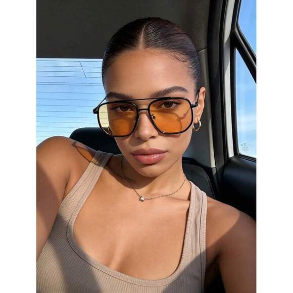 Mirrored Aviator Frame Boho Style Protective